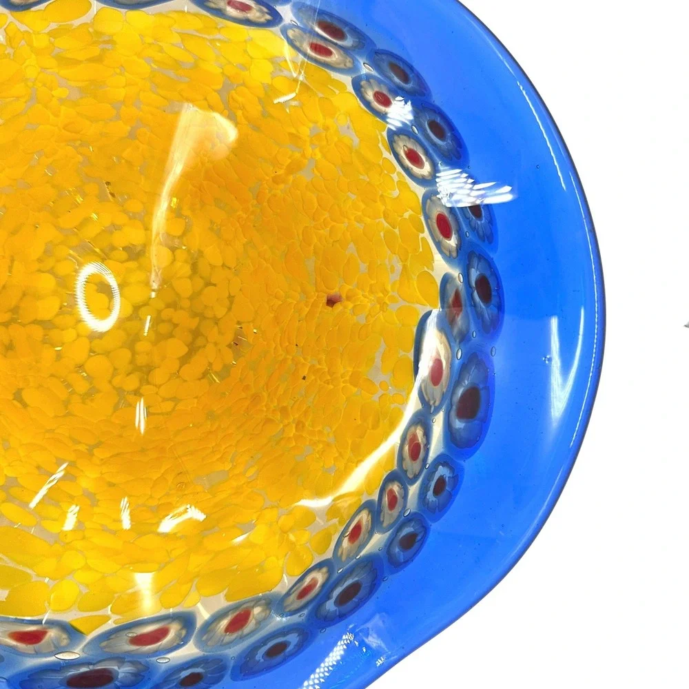 Murano Style Art Glass Footed Bowl 12